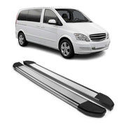 Alu Schweller Trittbretter für Mercedes Vito Viano W639 2003-2014 L1 Kurzer Grau