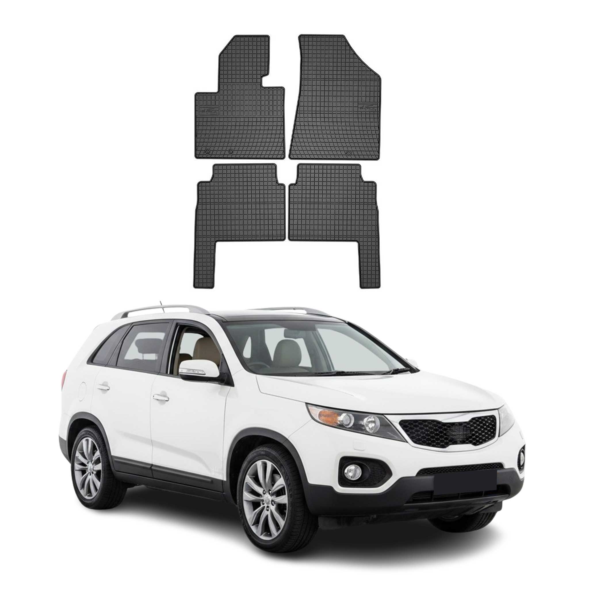 OMAC Gummi Fußmatten für Kia Sorento 2009-2012 Automatten Gummi Schwarz 4tlg