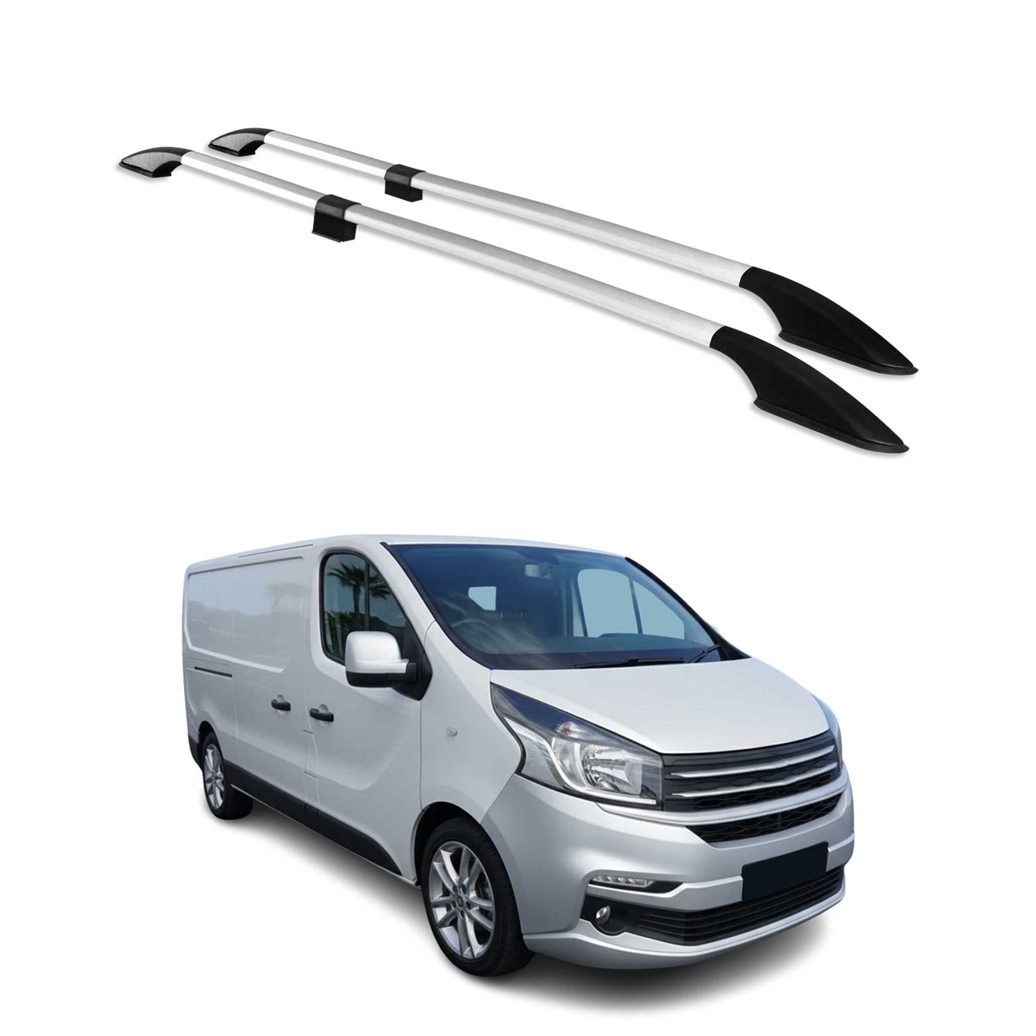 Dachreling Relingträger Alu für Fiat Talento 2016-2024 Langer L2 Alu Grau