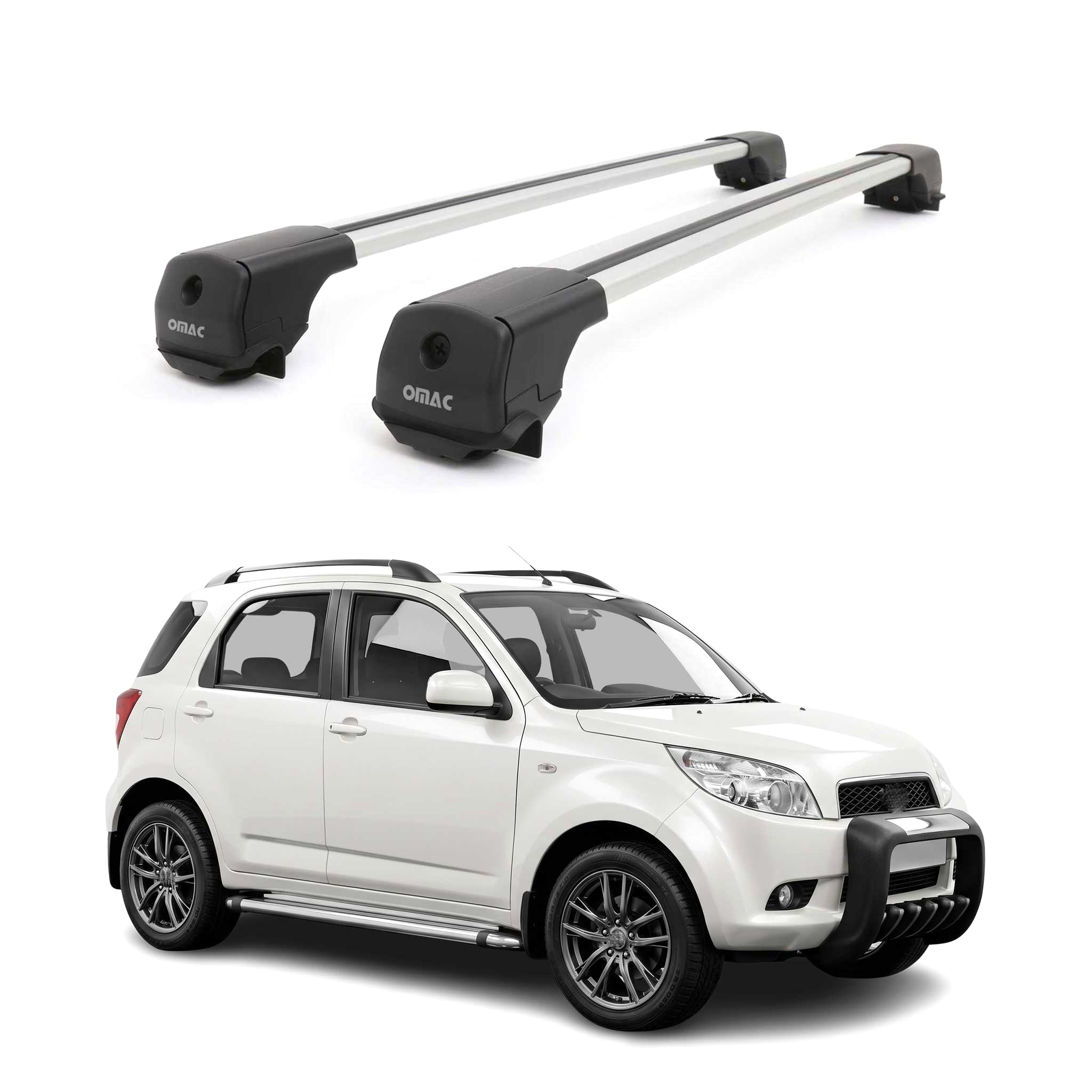 Dachträger Grundträger für Daihatsu Terios II J200 2006-2017 Aluminium Grau 2tlg