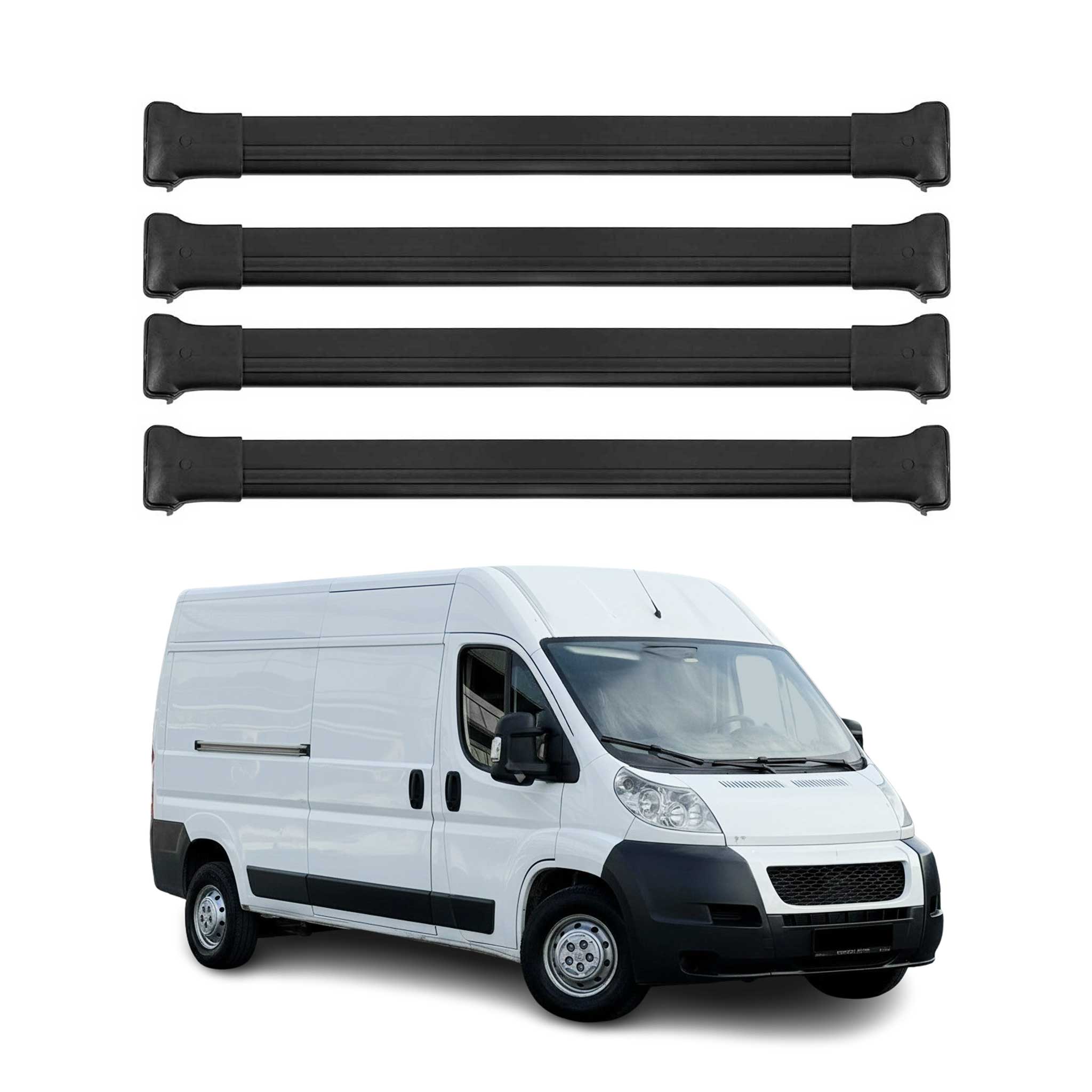 Dachträger Grundtäger für Fiat Ducato 2006-2026 75kg Aluminium Schwarz 4 tlg