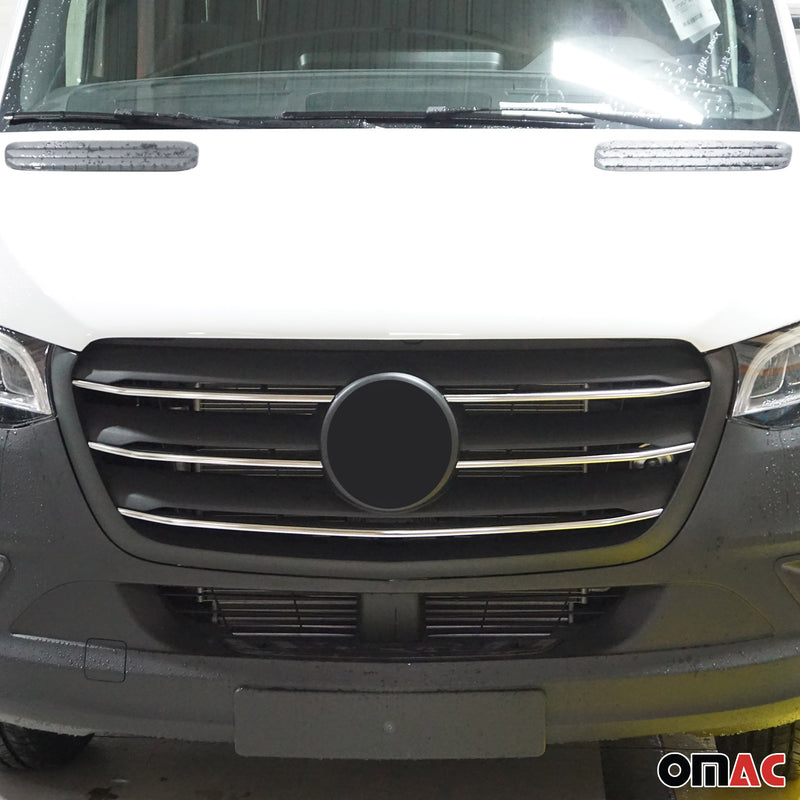 Kühlergrill Leiste Grillleisten für Mercedes Sprinter 907 910 2018-2025 Chrom 5x