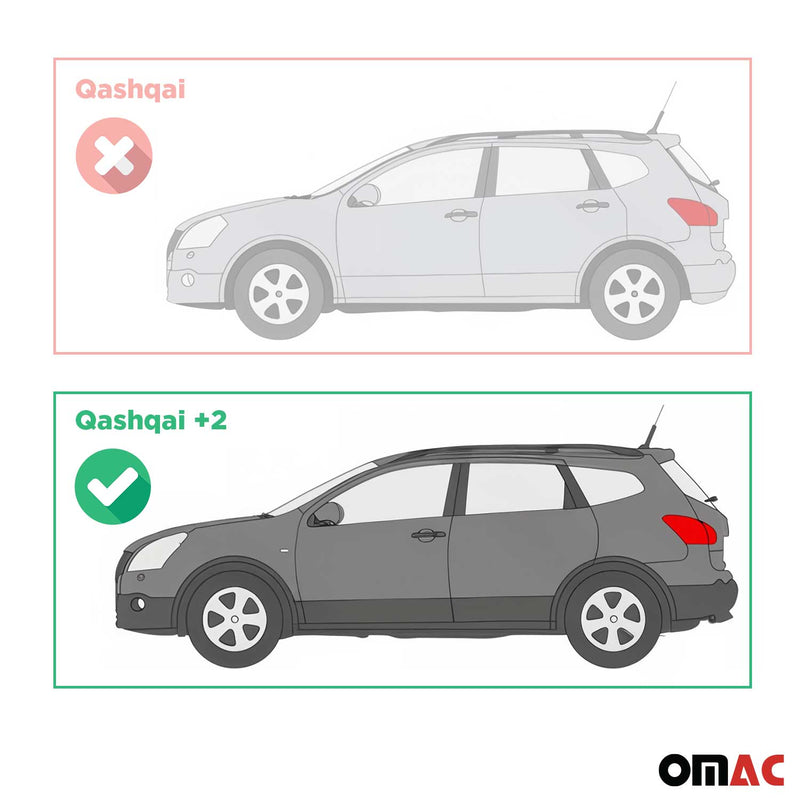 Trittbretter Seitenschweller für Nissan Qashqai +2 NJ10 2008-2014 Alu Schwarz