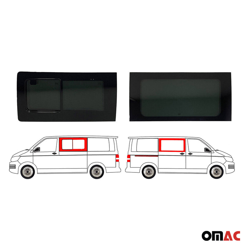 Seitenfenster Schiebefenster für VW T5 2003-2015 Links Rechts Schwarz L1 L2 SET