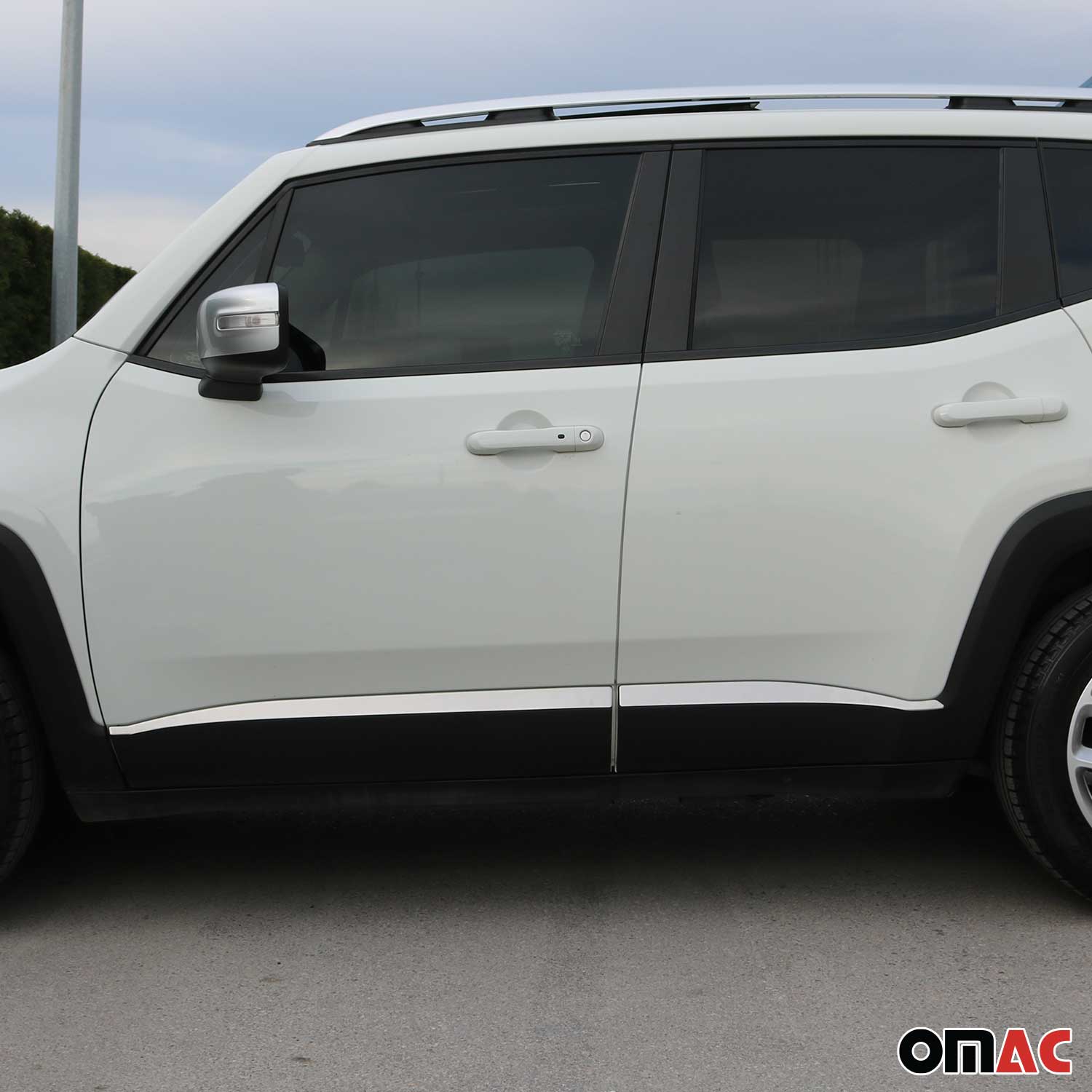 Seitentürleiste Türschutzleiste für Jeep Renegade 2015-2024 Chrom Gebürstet