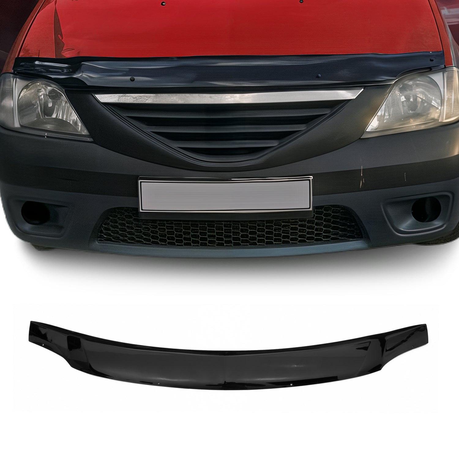 Motorhaube Deflektor Insekten Steinschlagschutz für Dacia Logan 2004-2013 Dunkel