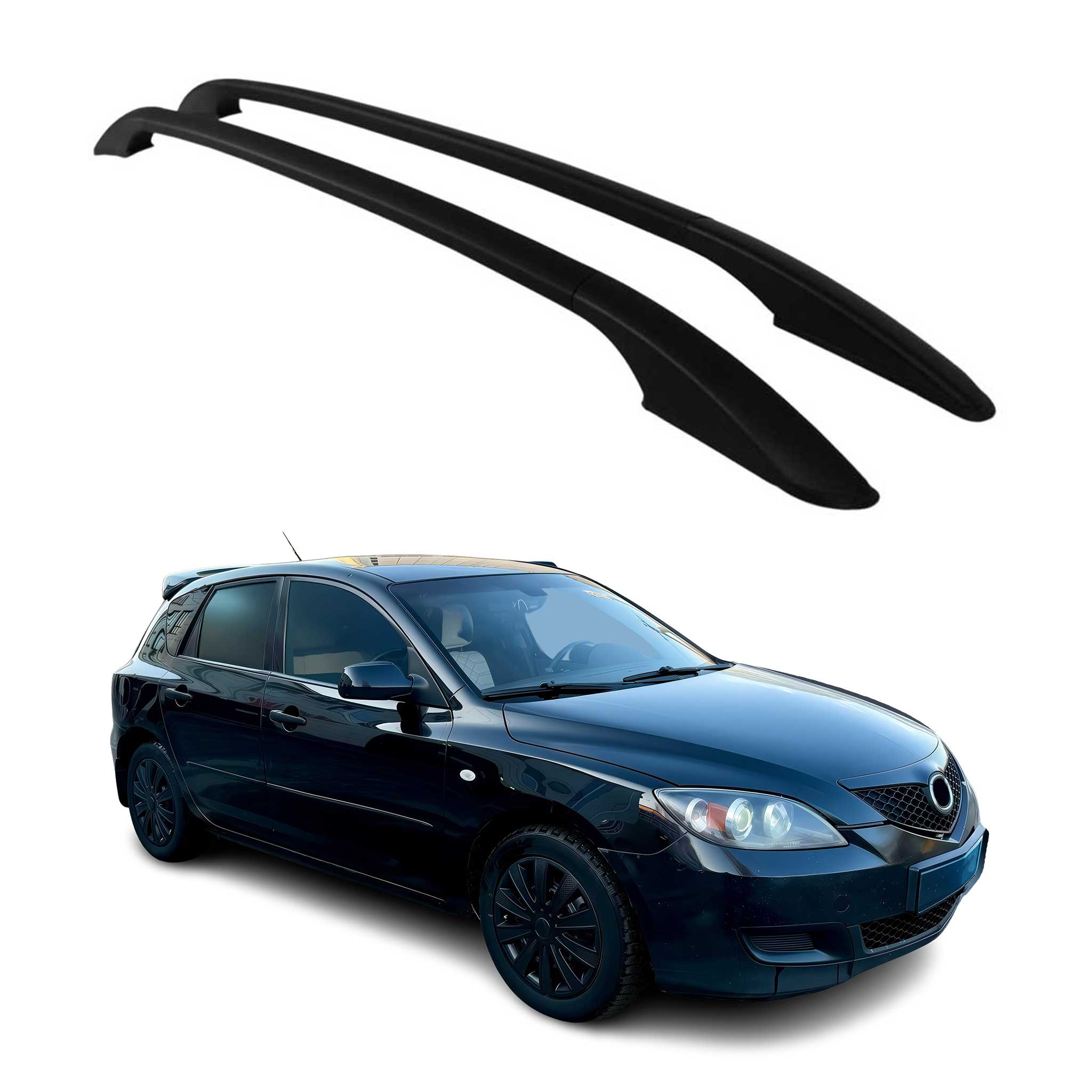 Aluminium Dachreling Relingträger für Mazda 3 2013-2018 Schwarz 2tlg