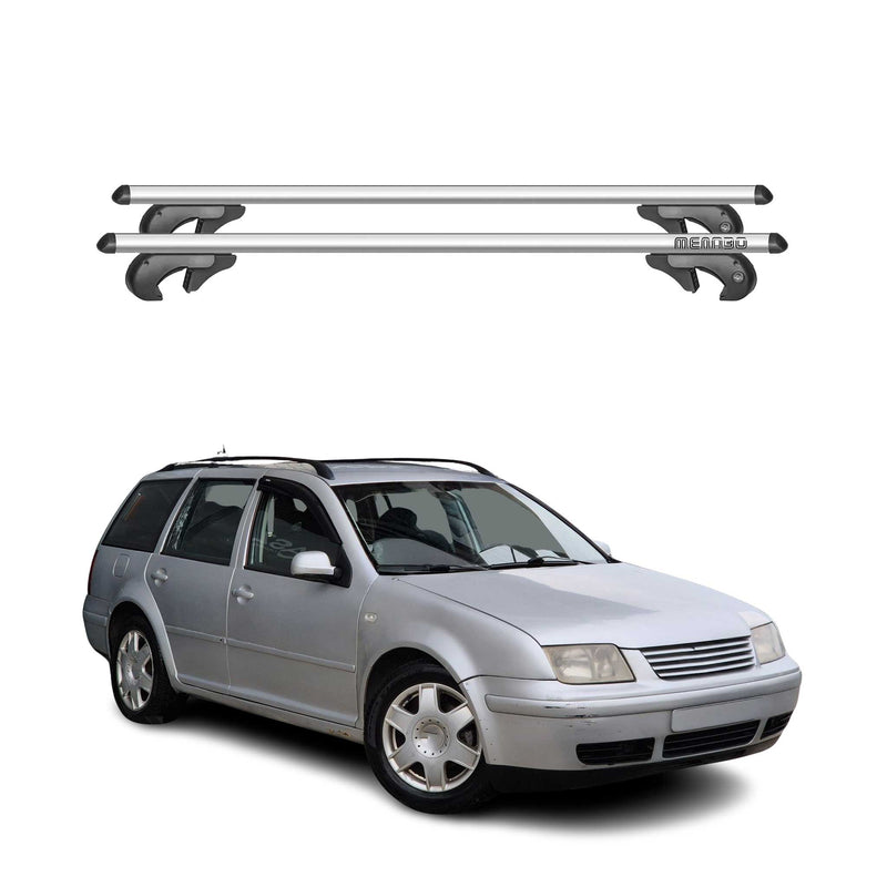 Menabo Dachträger Grundtäger für VW Bora Variant 1999-2005 90kg Alu Silber 2 tlg