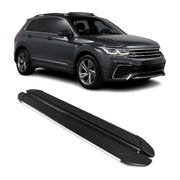 Trittbretter Schweller Seitenbretter für VW Tiguan 2016-24 Alu Schwarz-Silber