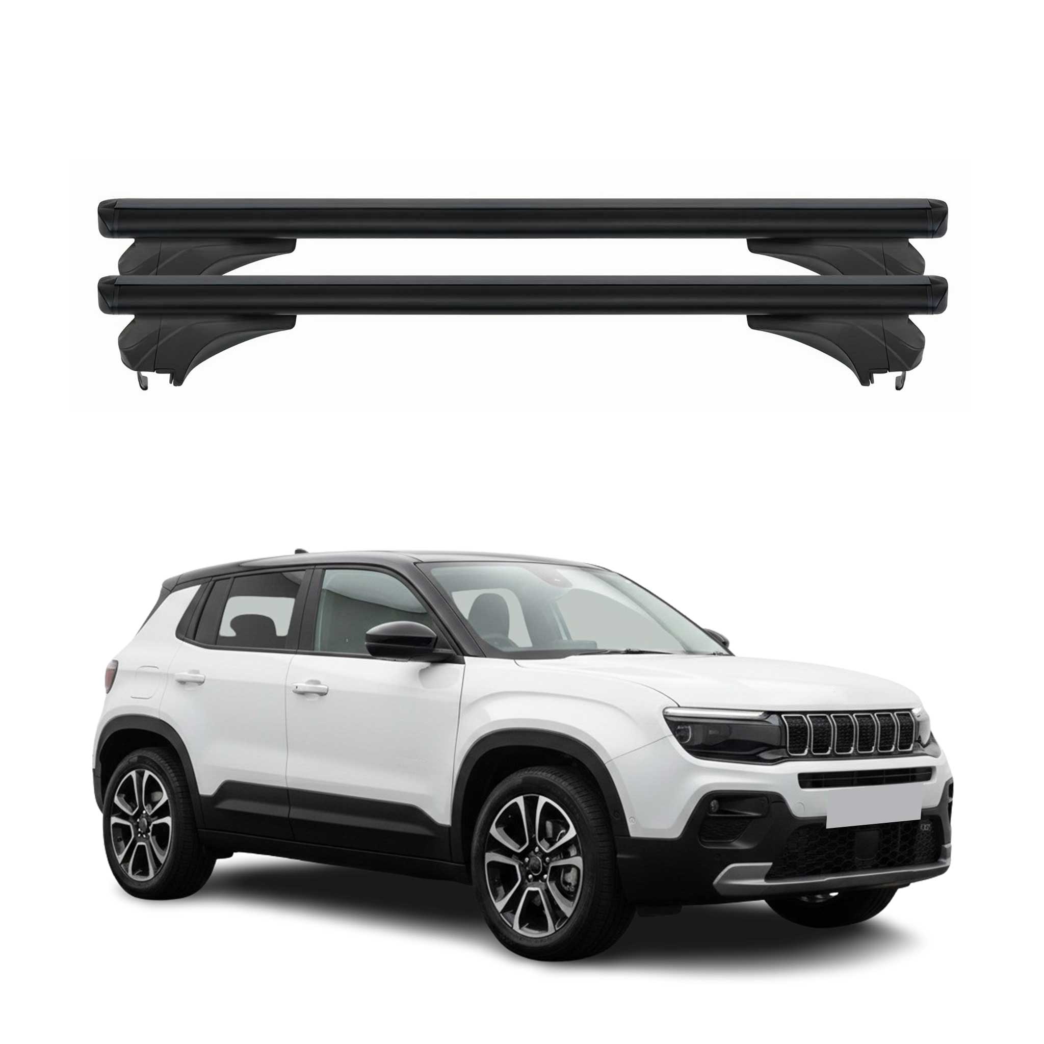 Menabo Dachträger für Jeep Avenger 2023-2026 Abschließbar Aluminium Schwarz 2tlg