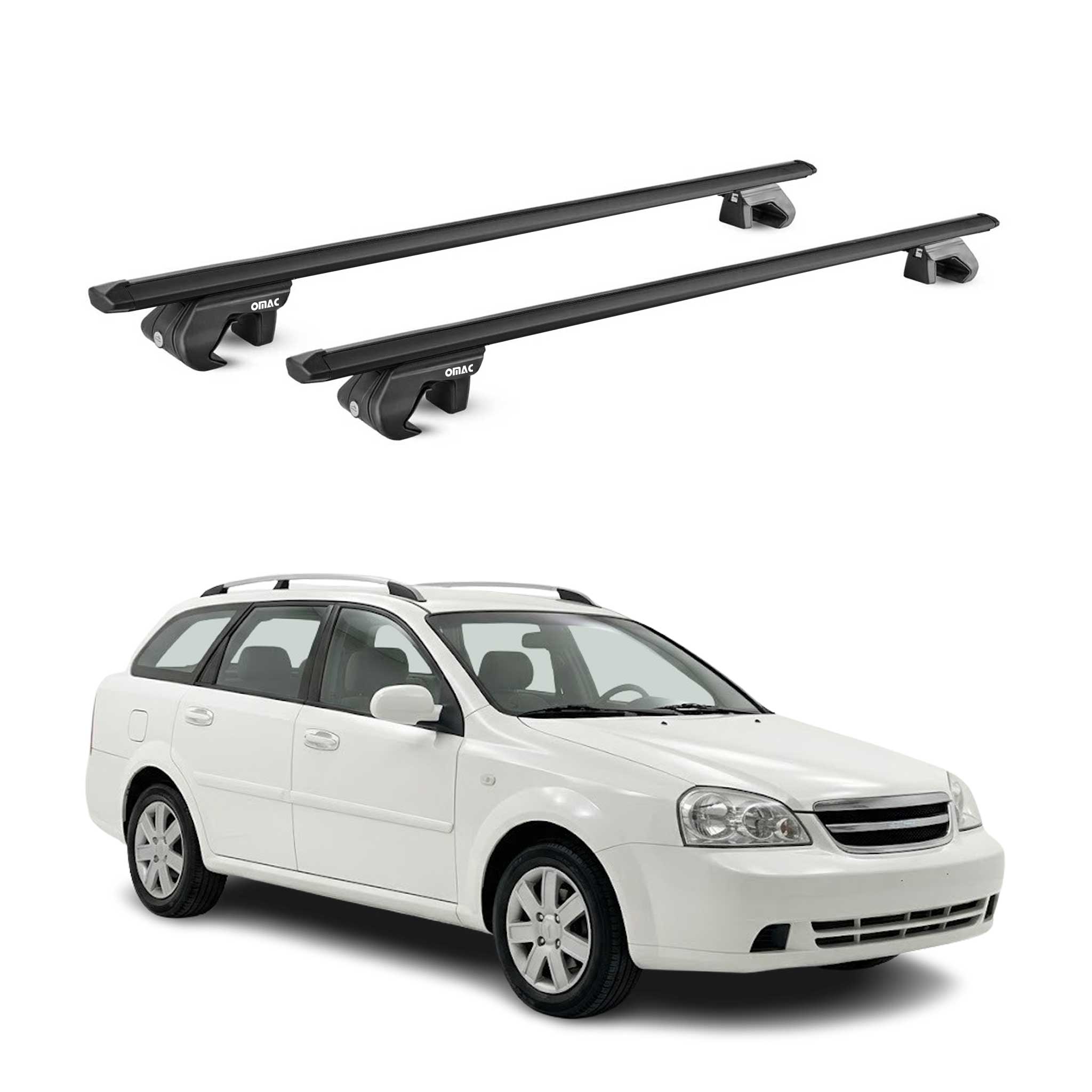 Dachträger Grundtäger für Chevrolet Lacetti Kombi 2002-2011 90kg Alu Schwarz ABE