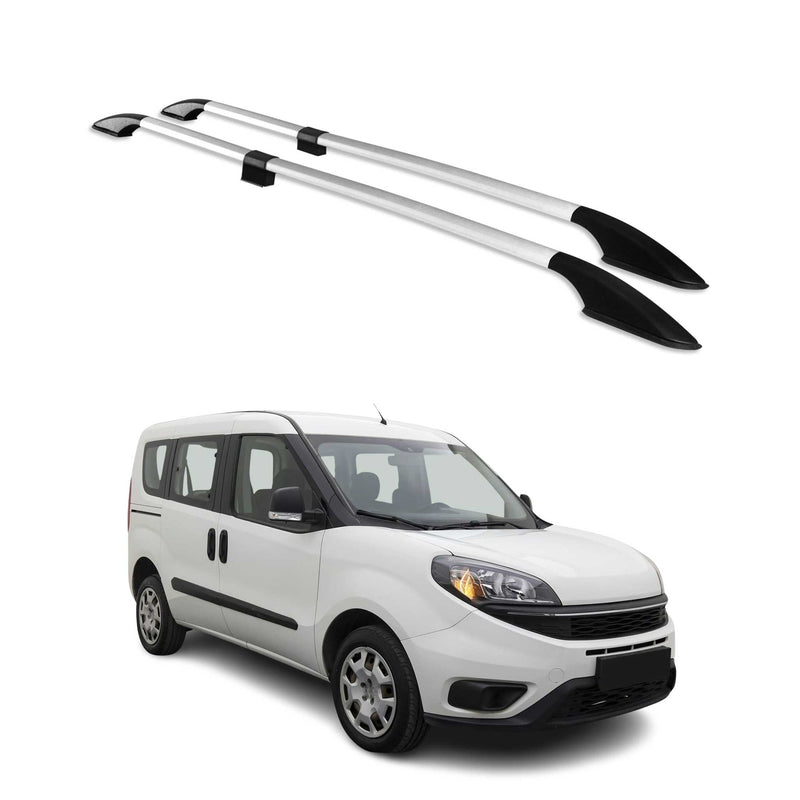 Dachreling Dachgepäckträger für Fiat Doblo 2010-2021 Kurzer L1 Alu Grau
