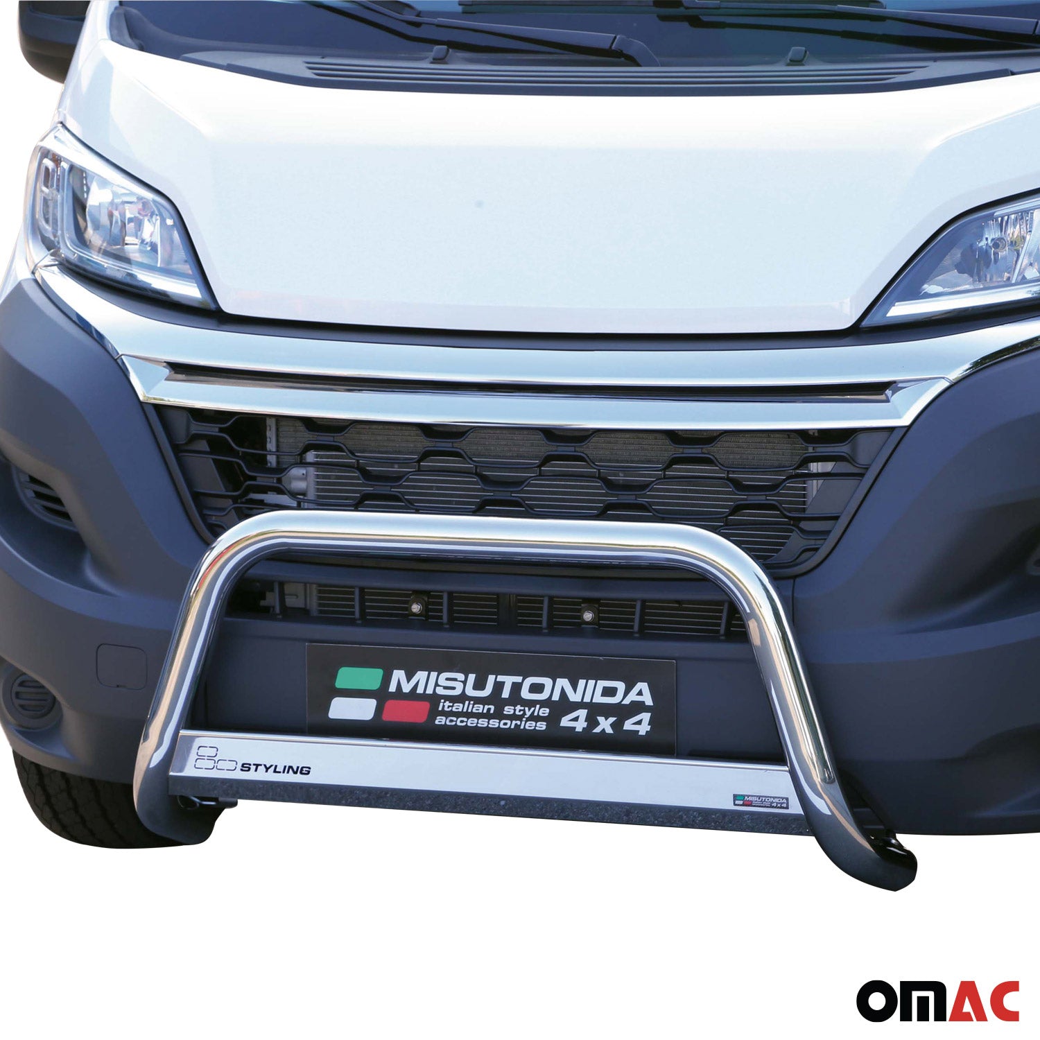 Edelstahl Frontbügel Frontschutzbügel für Citroen Jumper 2014-2025 Grau Ø 63 mm