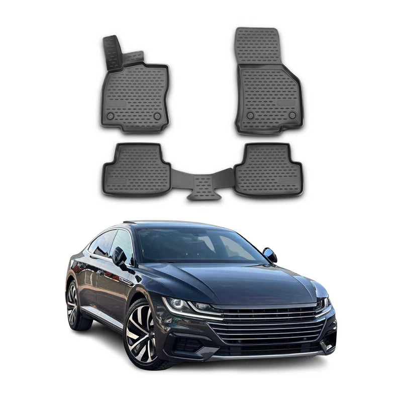 OMAC Gummimatten Fußmatten für VW Arteon 2017-2025 TPE Automatten Schwarz 4x