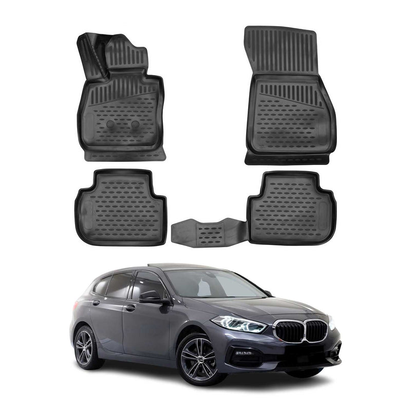 OMAC Gummimatten Fußmatten für BMW 1er F40 2019-2024 TPE Automatten Schwarz 4x