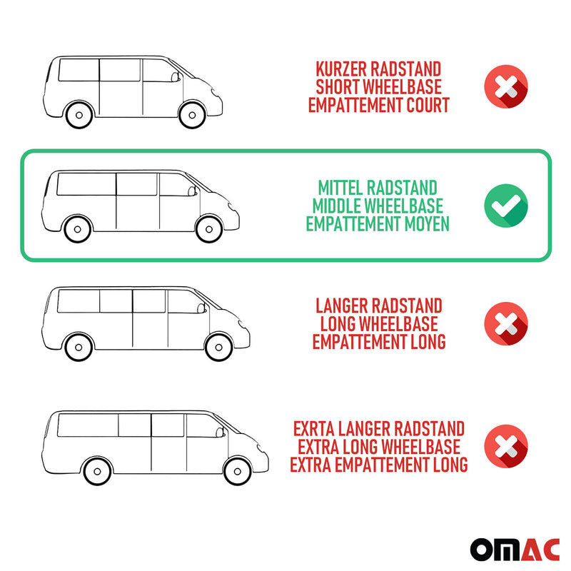 Alu Seitenschweller Trittbretter für Renault Trafic 2014-24 L2 Langer Schwarz 2x