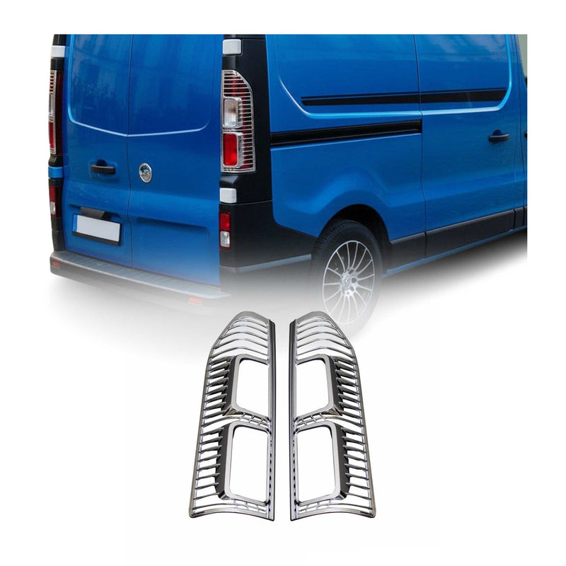 Rücklicht Leisten Heckleuchte für Opel Vivaro 2014-2019 Chrom ABS Silber 2tlg