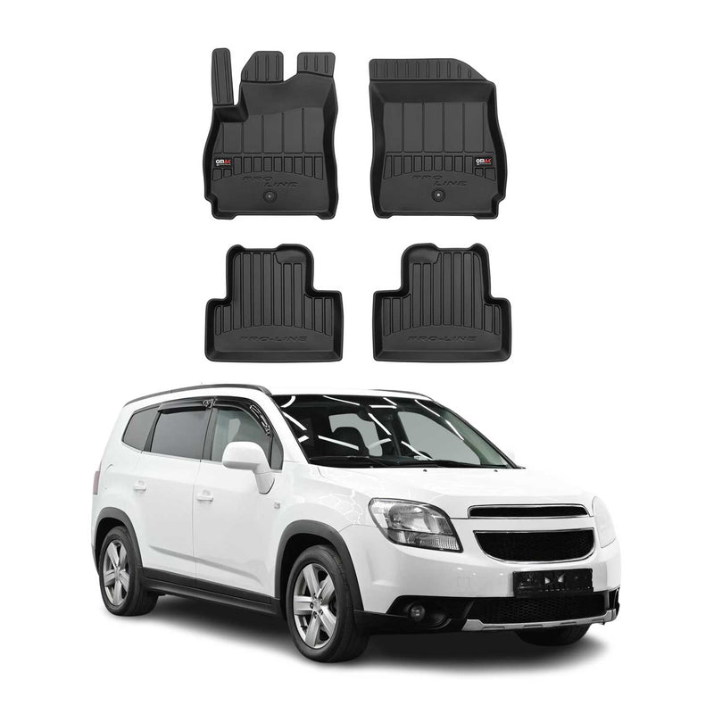OMAC Gummi Fußmatten für Chevrolet Orlando 2010-2018 Premium Gummi Schwarz 4tlg
