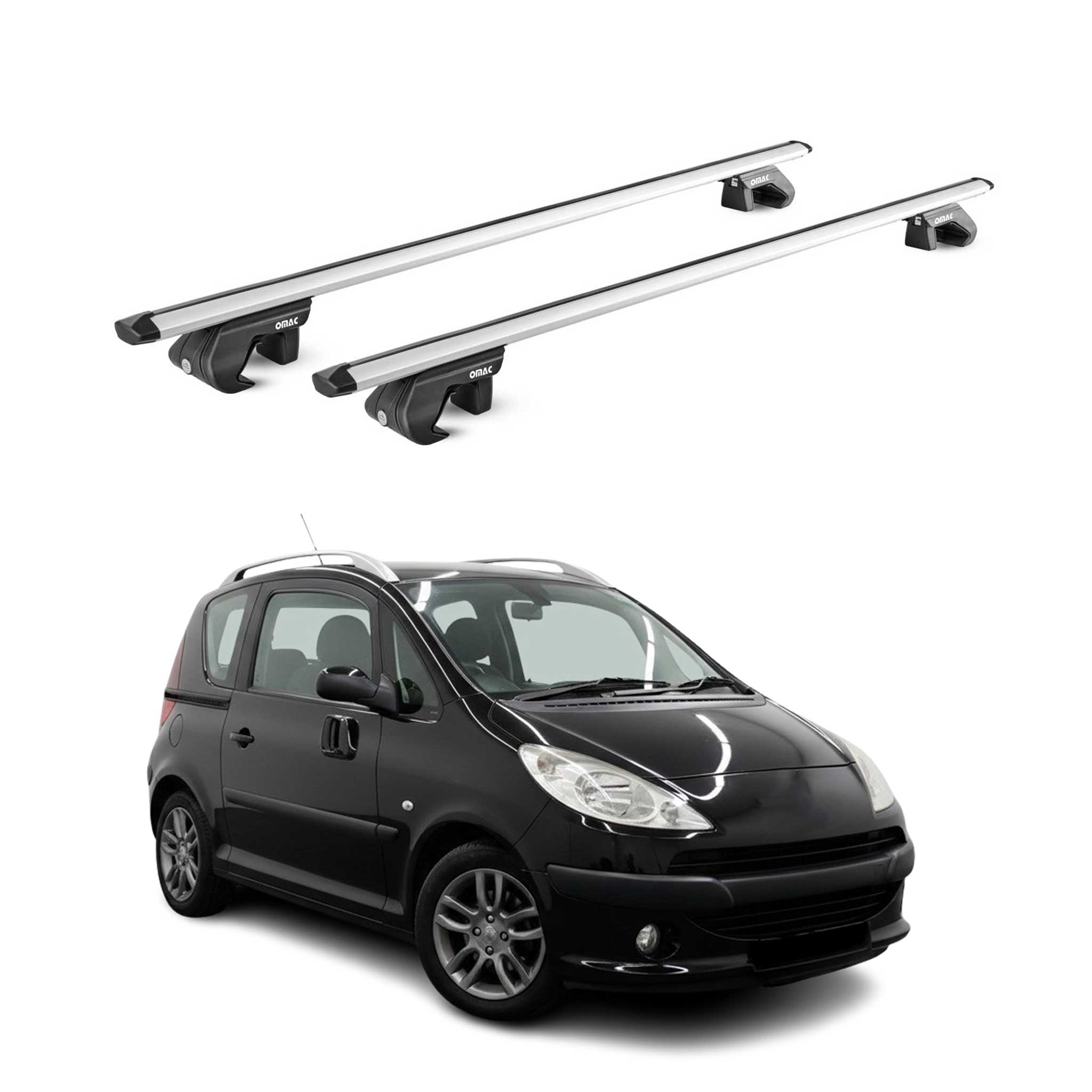 Dachträger Grundtäger für Peugeot 1007 2004-2009 3 tür 90kg Alu Silber 2 tlg ABE