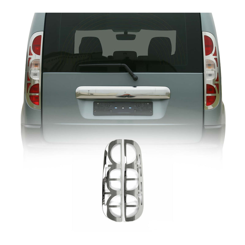 Rücklicht Leisten Heckleuchte für Fiat Doblo 2006-2010 L+R Edelstahl Silber 2tlg