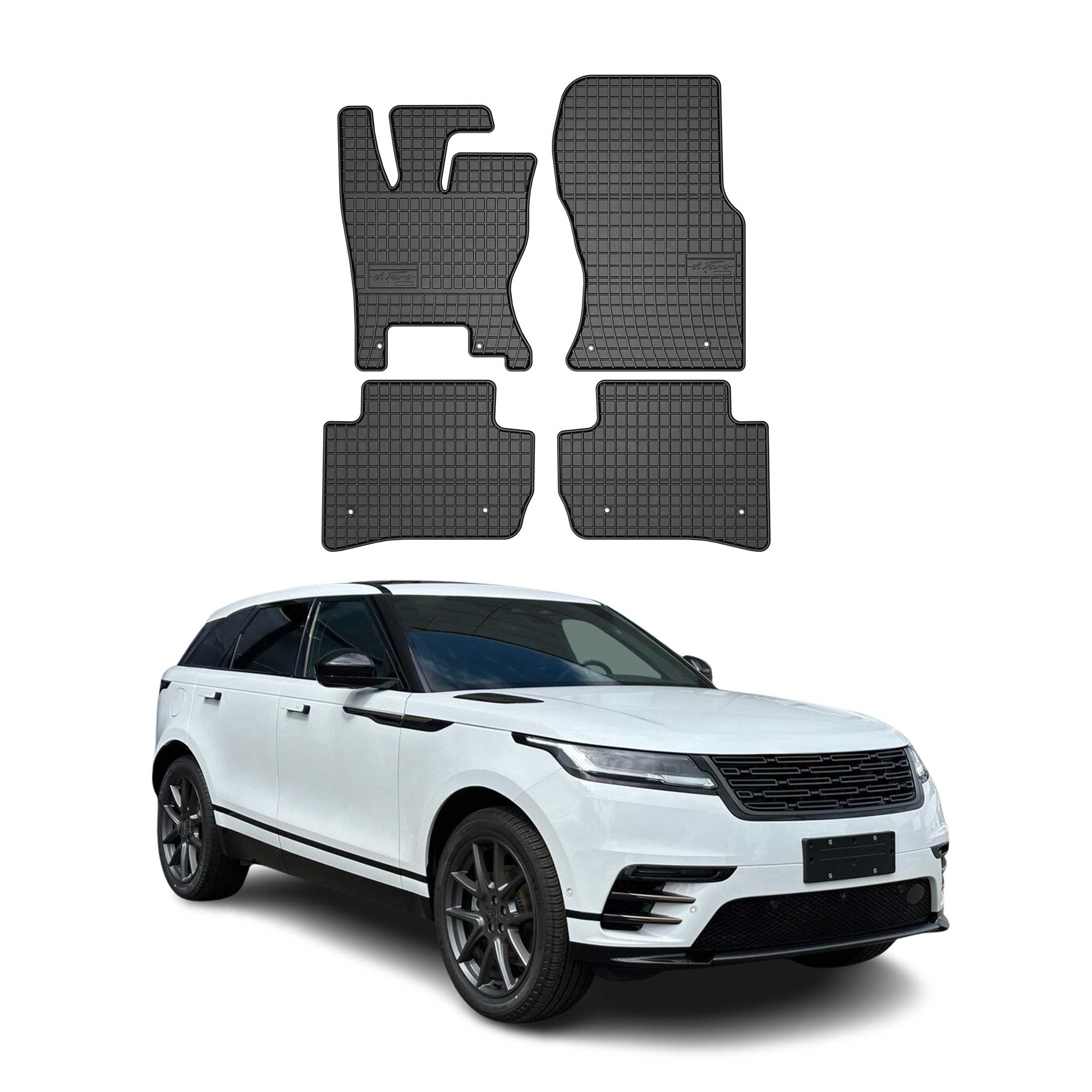 OMAC Gummi Fußmatten für Land Rover Velar 2017-2026 Automatten Gummi Schwarz 4x