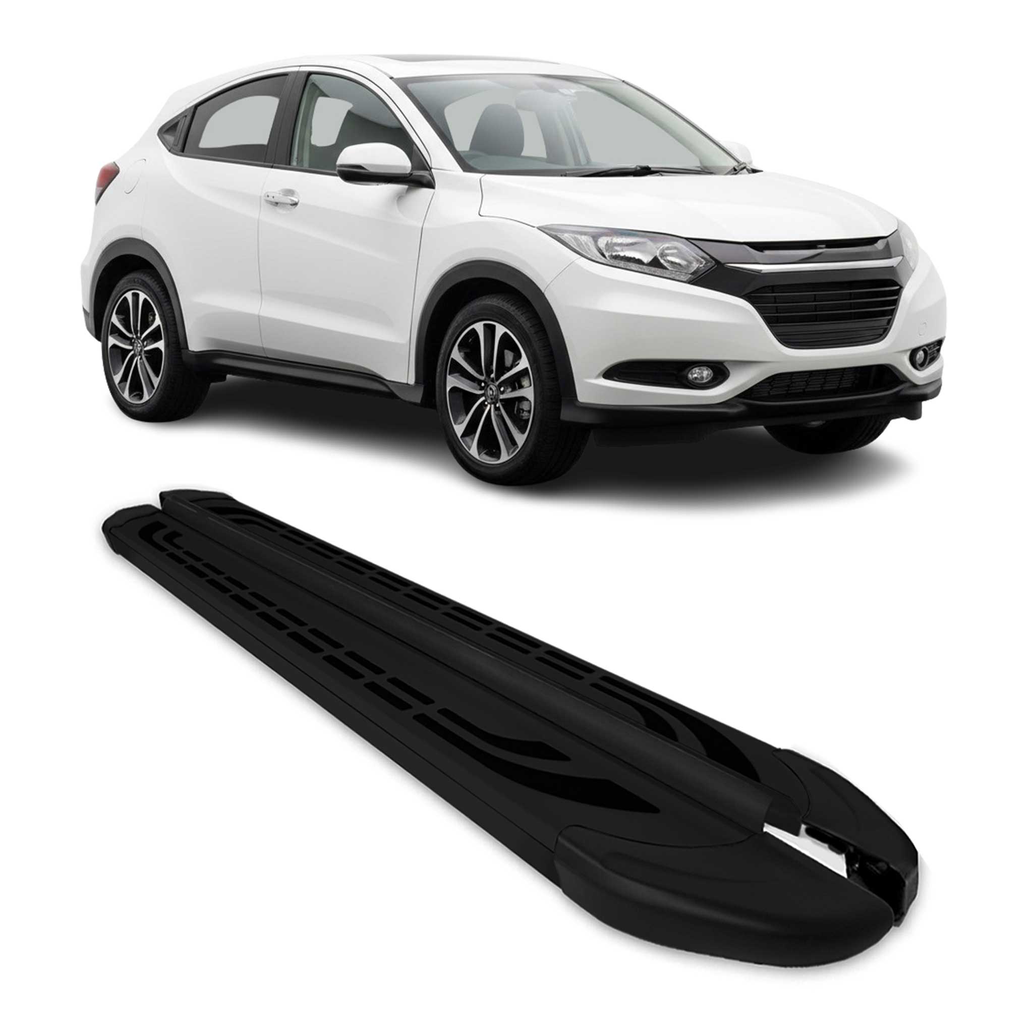 Trittbretter Seitenschweller Seitenbretter für Honda HR-V II 2015-21 Alu Schwarz