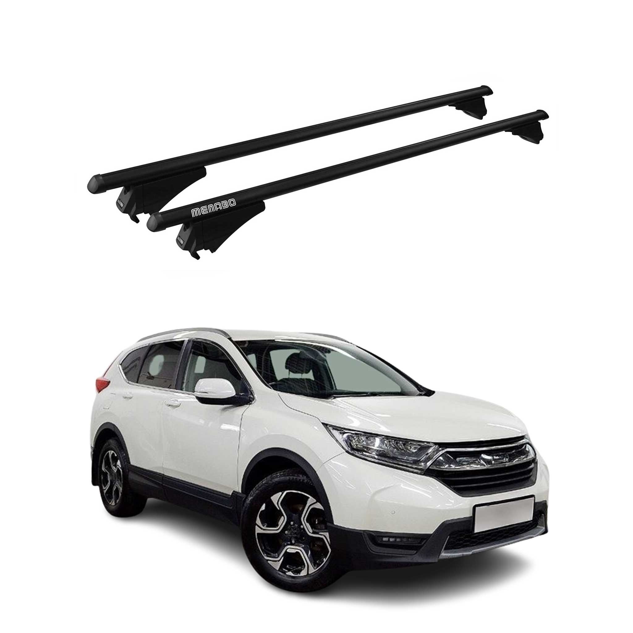 Menabo Grundträger Dachträger für Honda CR-V 2017-2022 ABE Aluminium Schwarz 2x