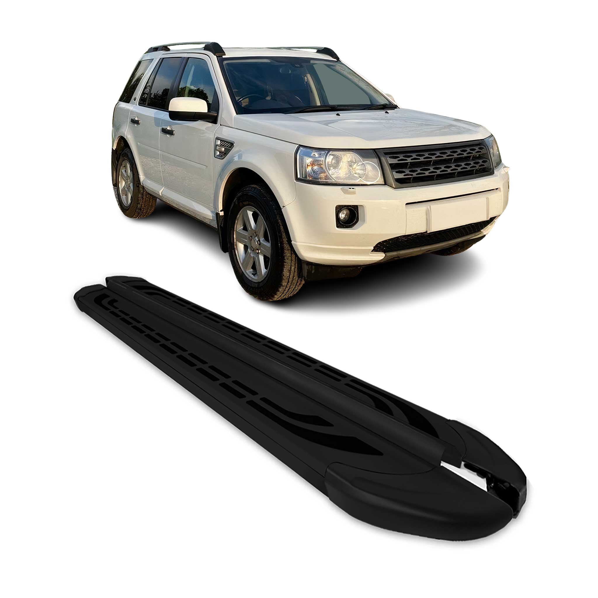 Trittbretter Seitenschweller für Land Rover Freelander 2006-2015 Alu Schwarz