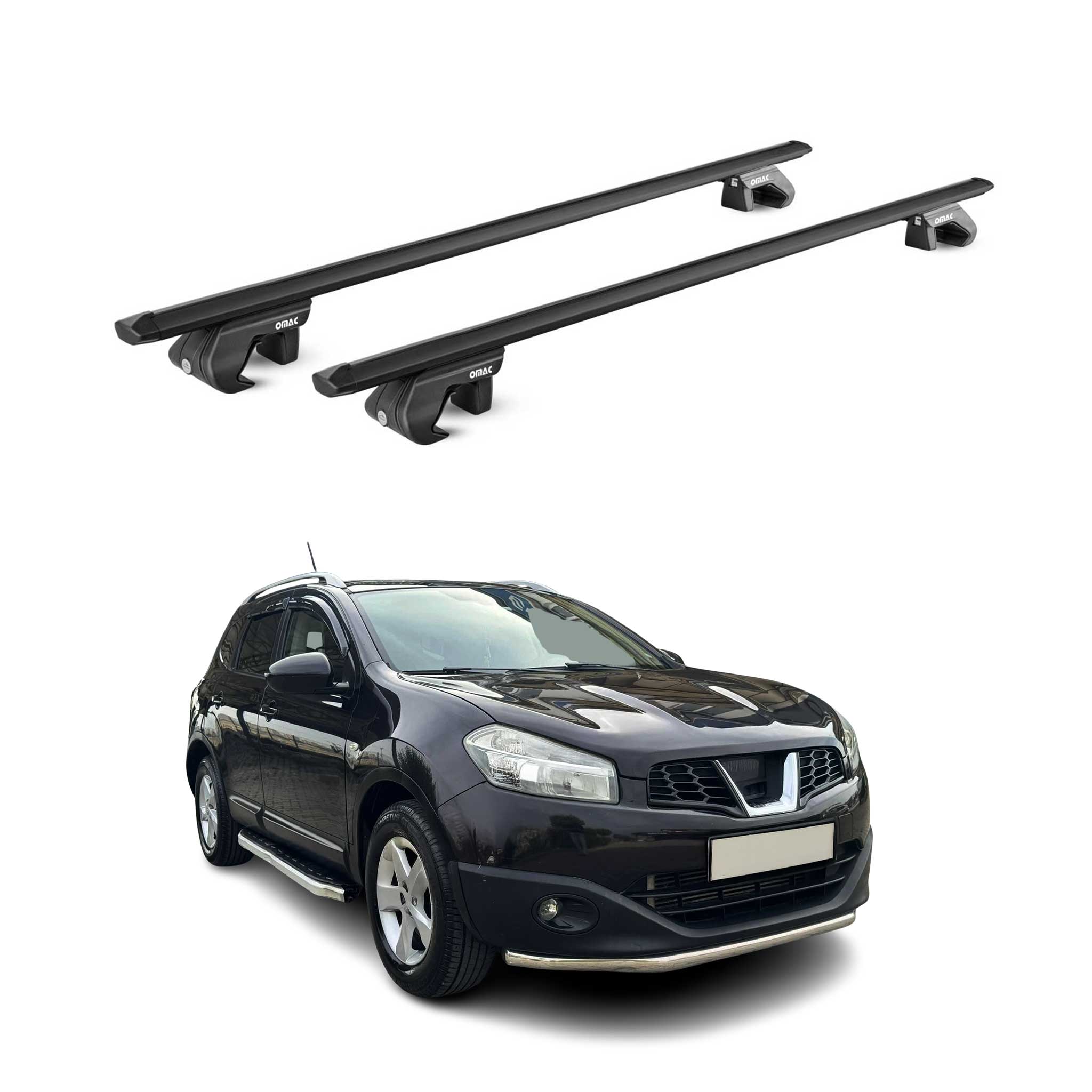 Dachträger für Nissan Qashqai +2 J10 2006-2014 5 tür 90kg Alu Schwarz 2x ABE