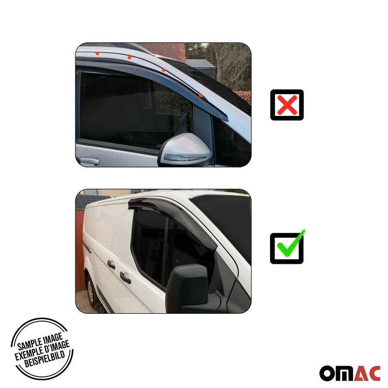 2x Windabweiser Regenabweiser für Renault Kangoo 1998-2007 Acryl Dunkel