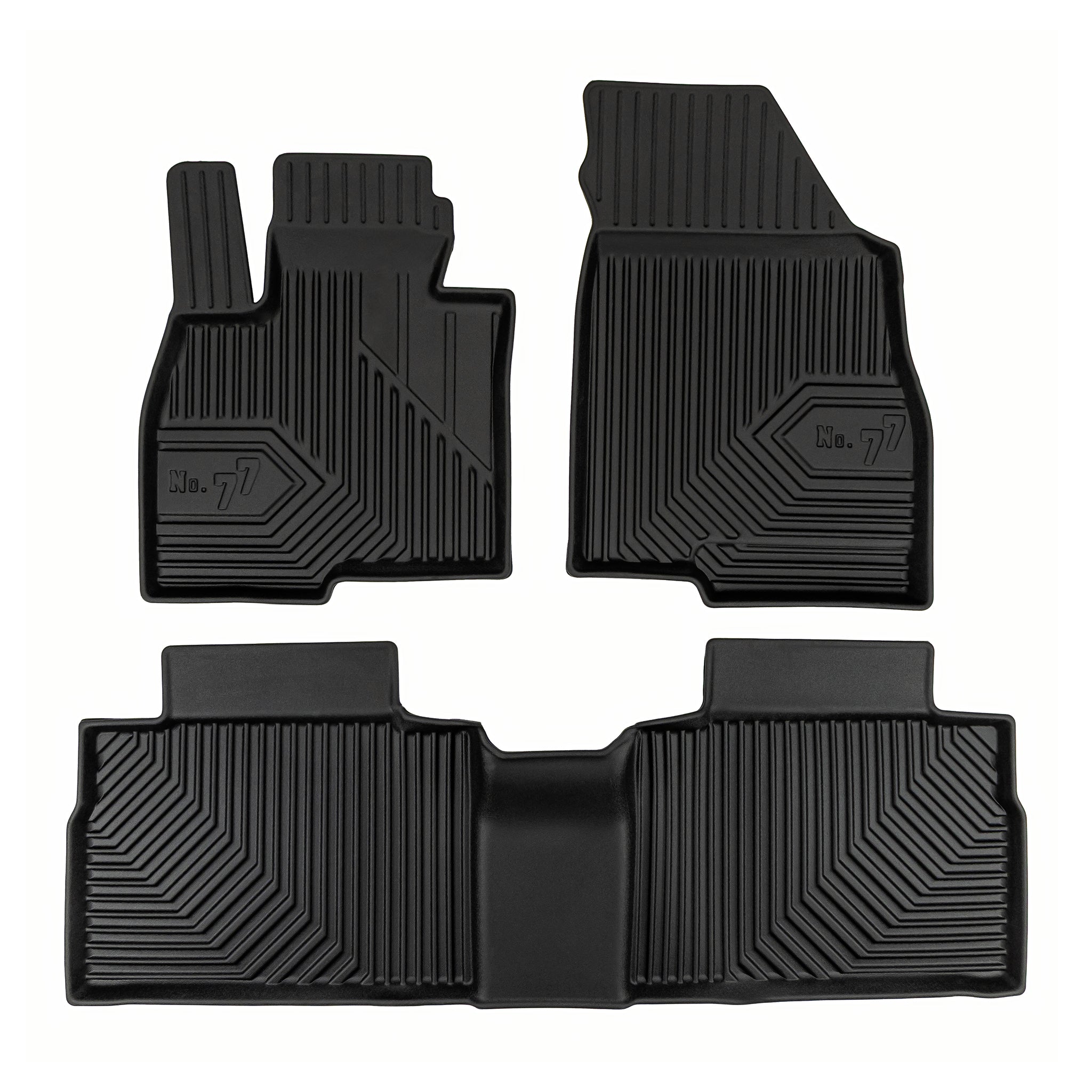 Fußmatten Gummimatten für Jaecoo J7 2024-2026 außer PHEV TPE Schwarz 3 teile