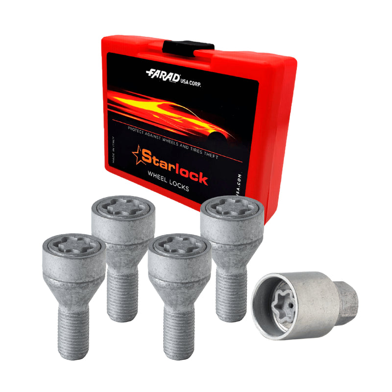 Radschloss Radschrauben Satz für Nissan Micra 2004-2010 Silber 4x M12X1.5