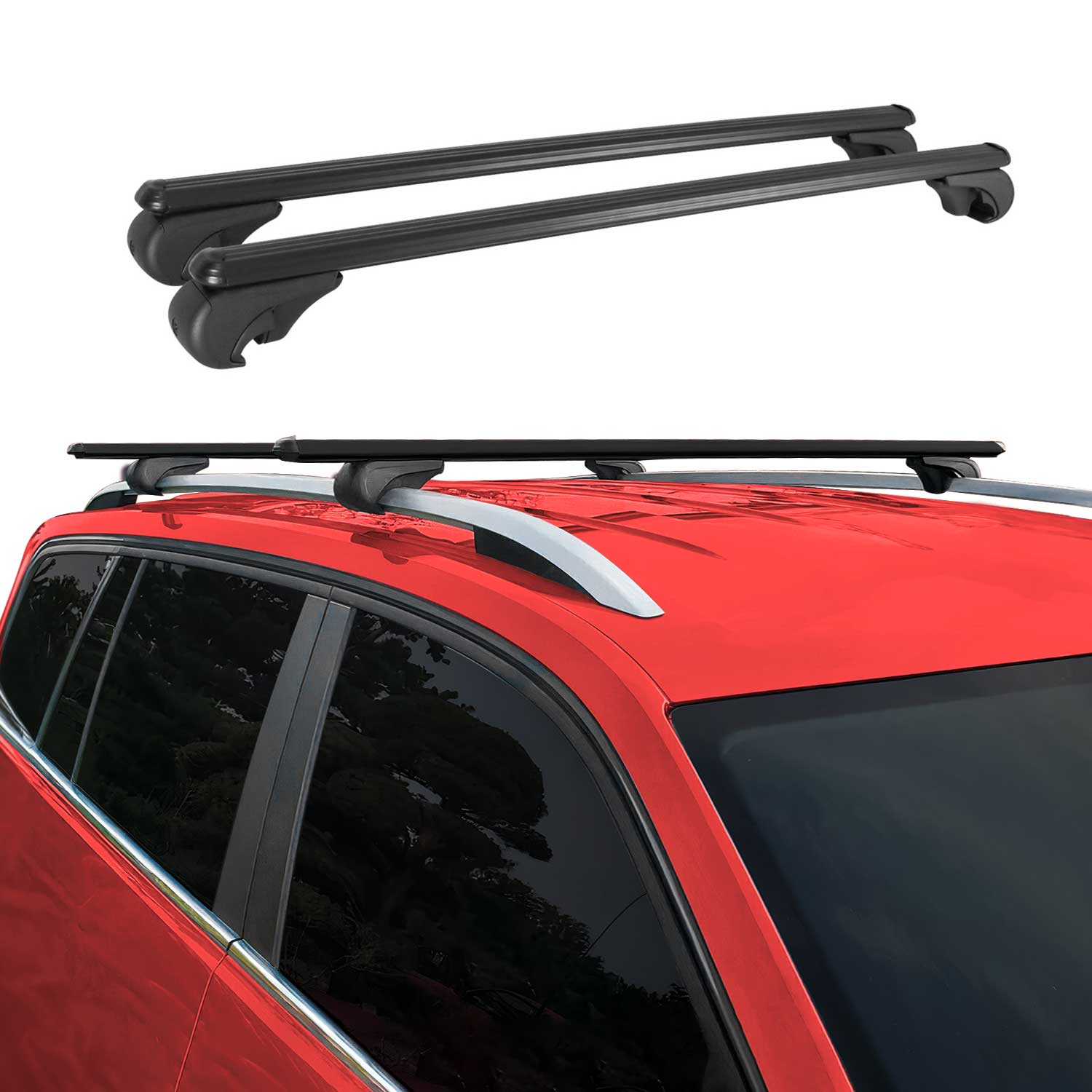 Dachträger Grundträger für Citroen Jumpy 2007-2016 TÜV Aluminium Schwarz 2tlg