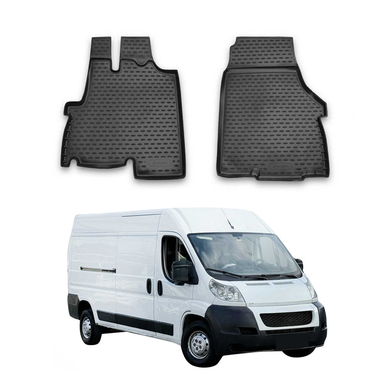 OMAC Gummimatten Fußmatten für Citroen Jumper 2006-2025 TPE Schwarz Vorne 2x