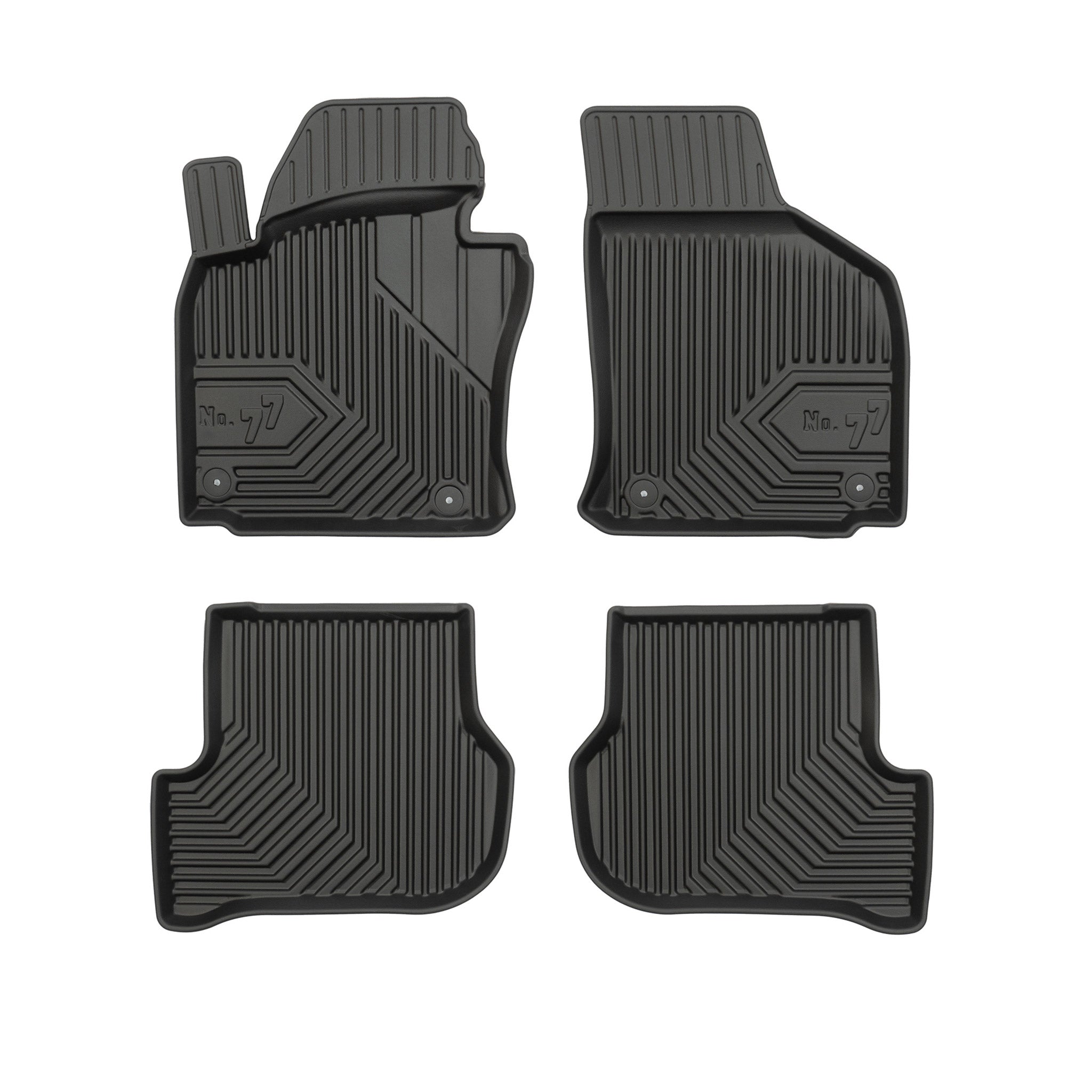 Fußmatten Gummimatten No.77 für Skoda Octavia II 2004-2013 TPE Schwarz 4 Teile