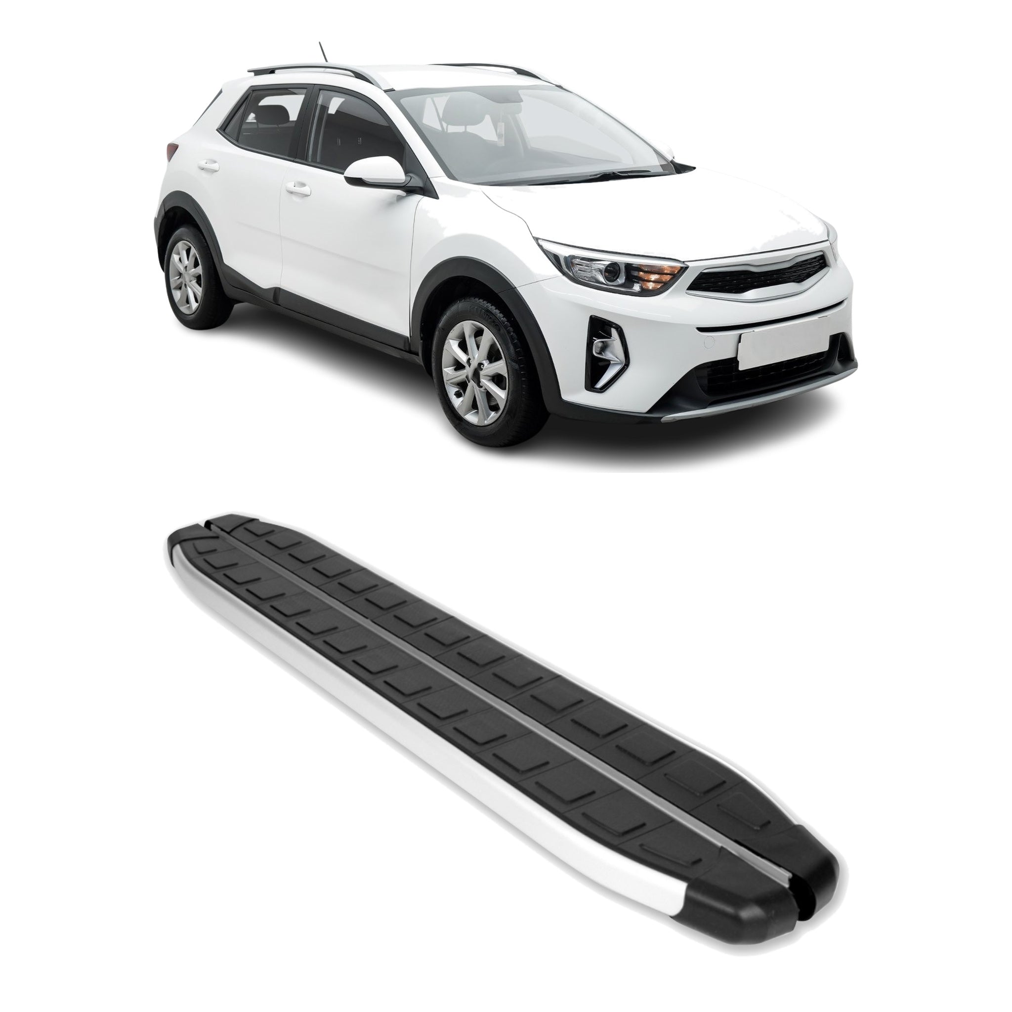Seitenschweller Seitenbretter Trittbretter für Kia Stonic 2017-2026 Alu Schwarz