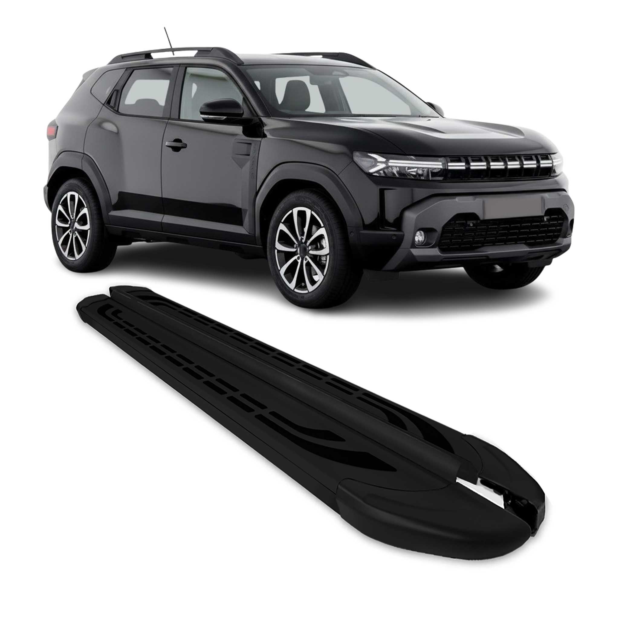 Trittbretter Seitenschweller für Renault / Dacia Duster 2024-2026 Schwarz Silber