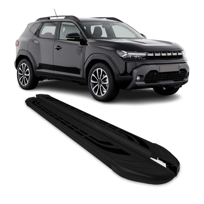 Trittbretter Seitenschweller für Renault / Dacia Duster 2023-2025 Schwarz Silber