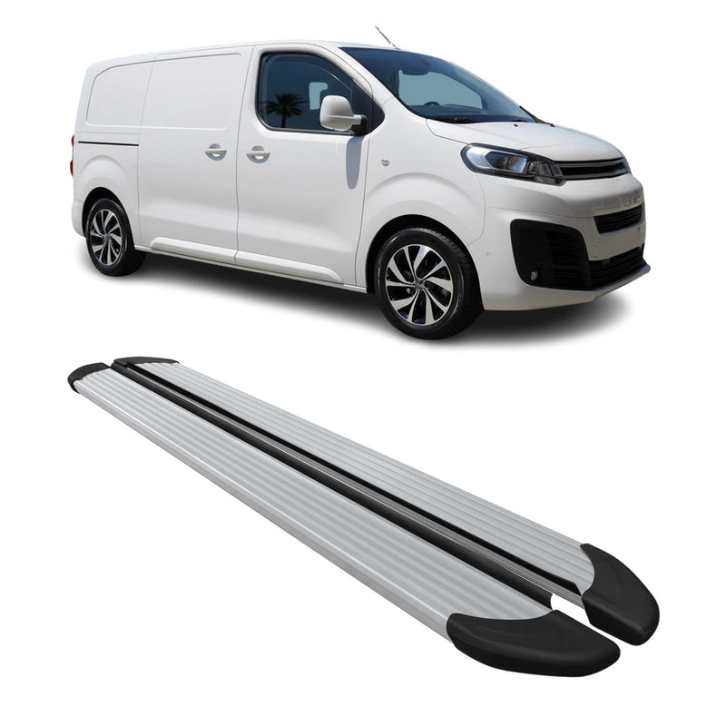 Seitenschweller Trittbretter Schweller für Citroen Jumpy 2016-2025 L1 Alu Grau