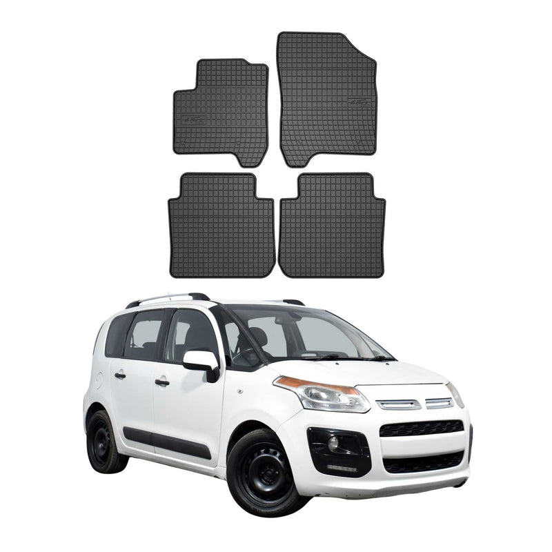 OMAC Gummi Fußmatten für Citroen C3 Picasso 2008-2017 Automatten Schwarz 4x