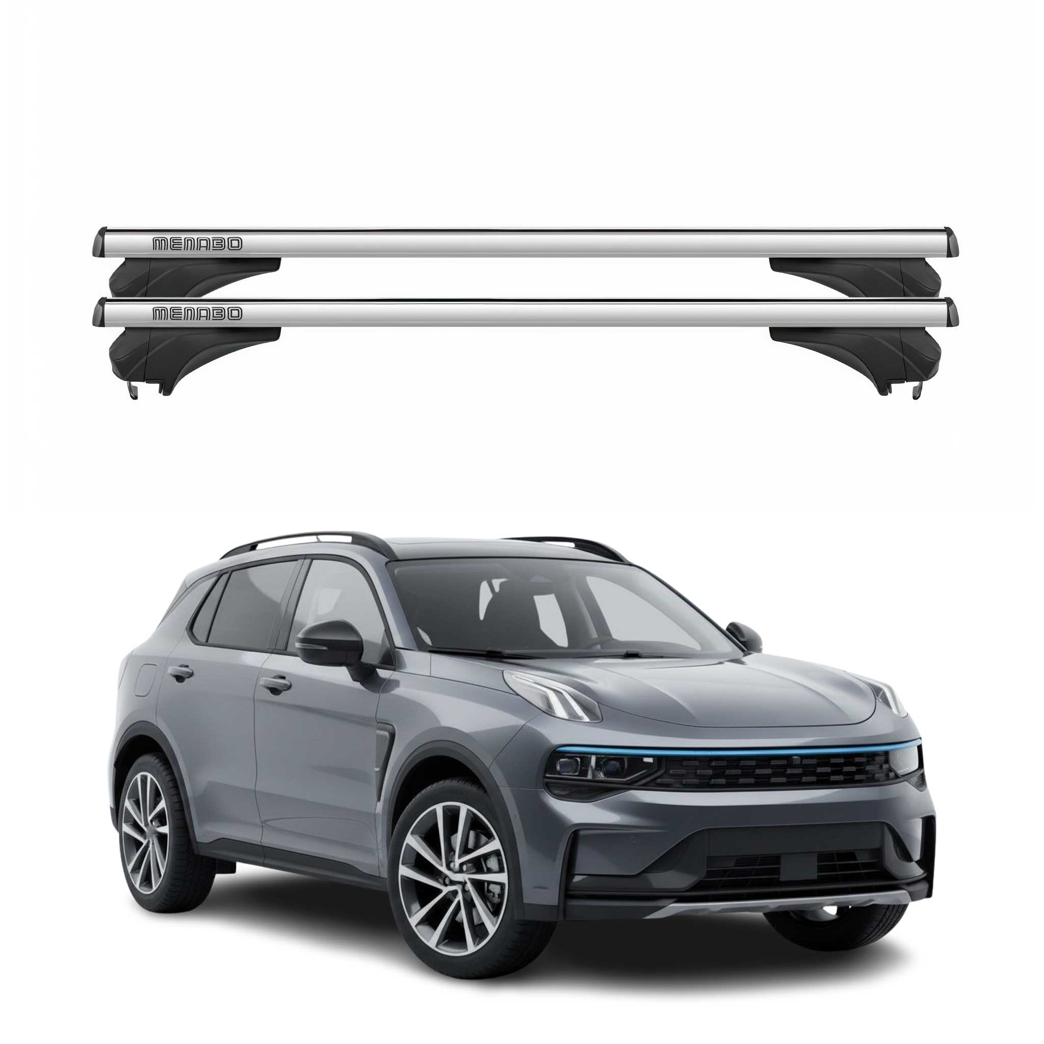 Menabo Dachträger Grundtäger für Link&Co 01 2017-2026 Aluminium Silber 2 tlg