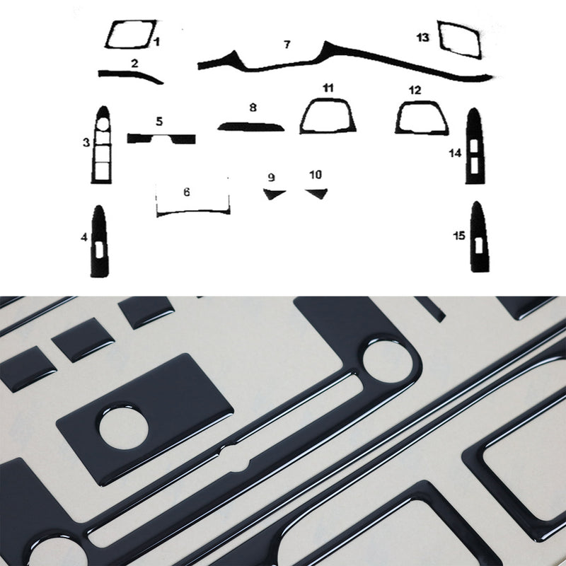 Innenraum Dekor Cockpit für Kia Sportage 2010-2015 Piano Schwarz Optik 15tlg