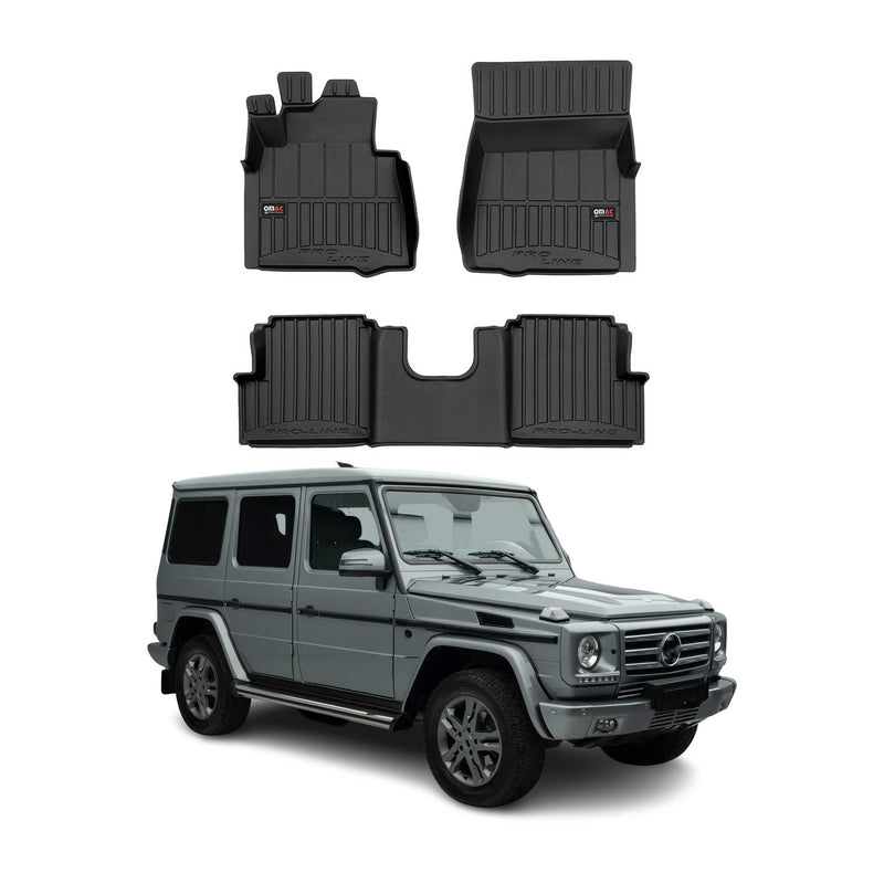 OMAC Gummi Fußmatten für Mercedes G Klasse W463 1990-2018 Premium TPE Schwarz 3x