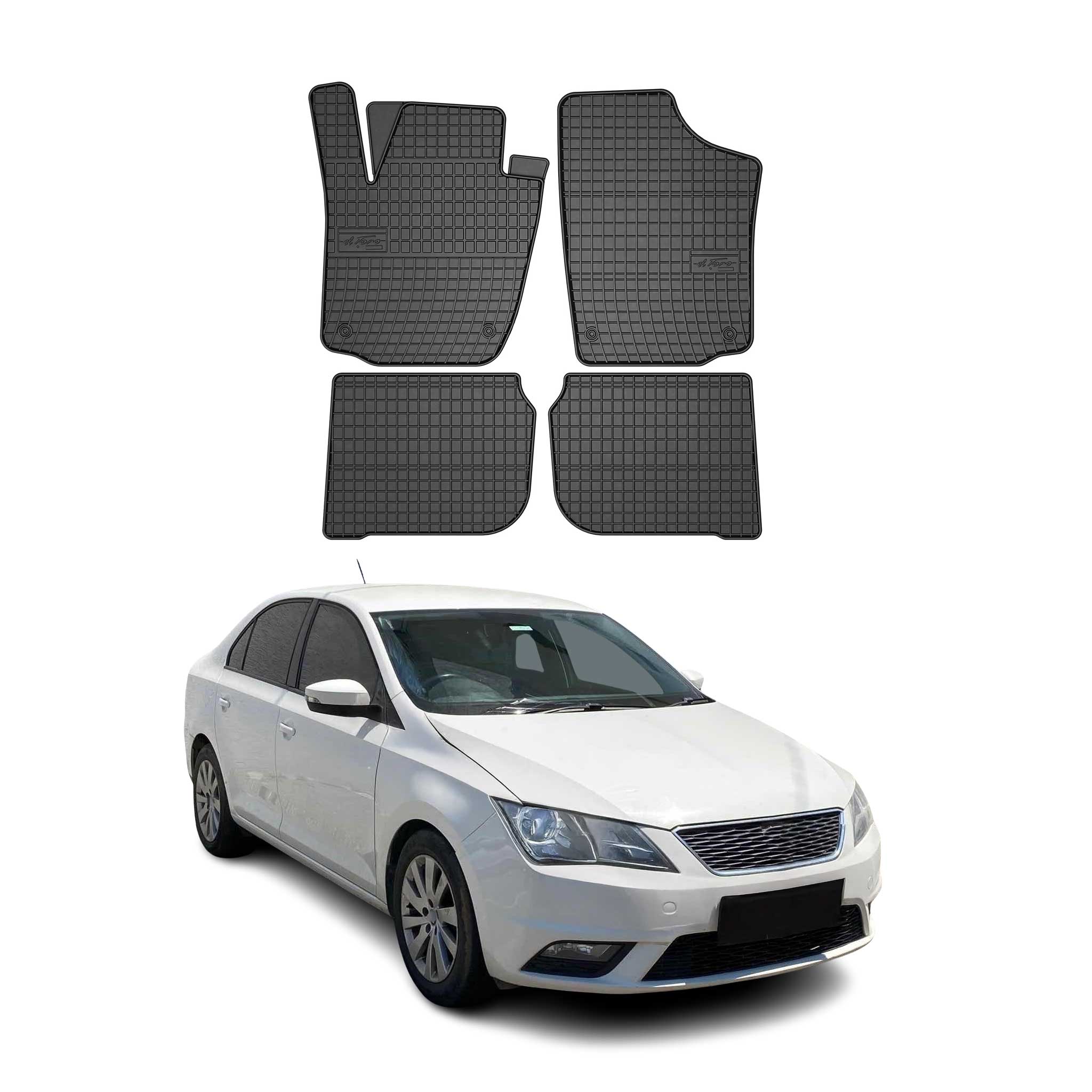 OMAC Gummi Fußmatten für Seat Toledo 2002-2019 Automatten Gummi TPE Schwarz 4tlg
