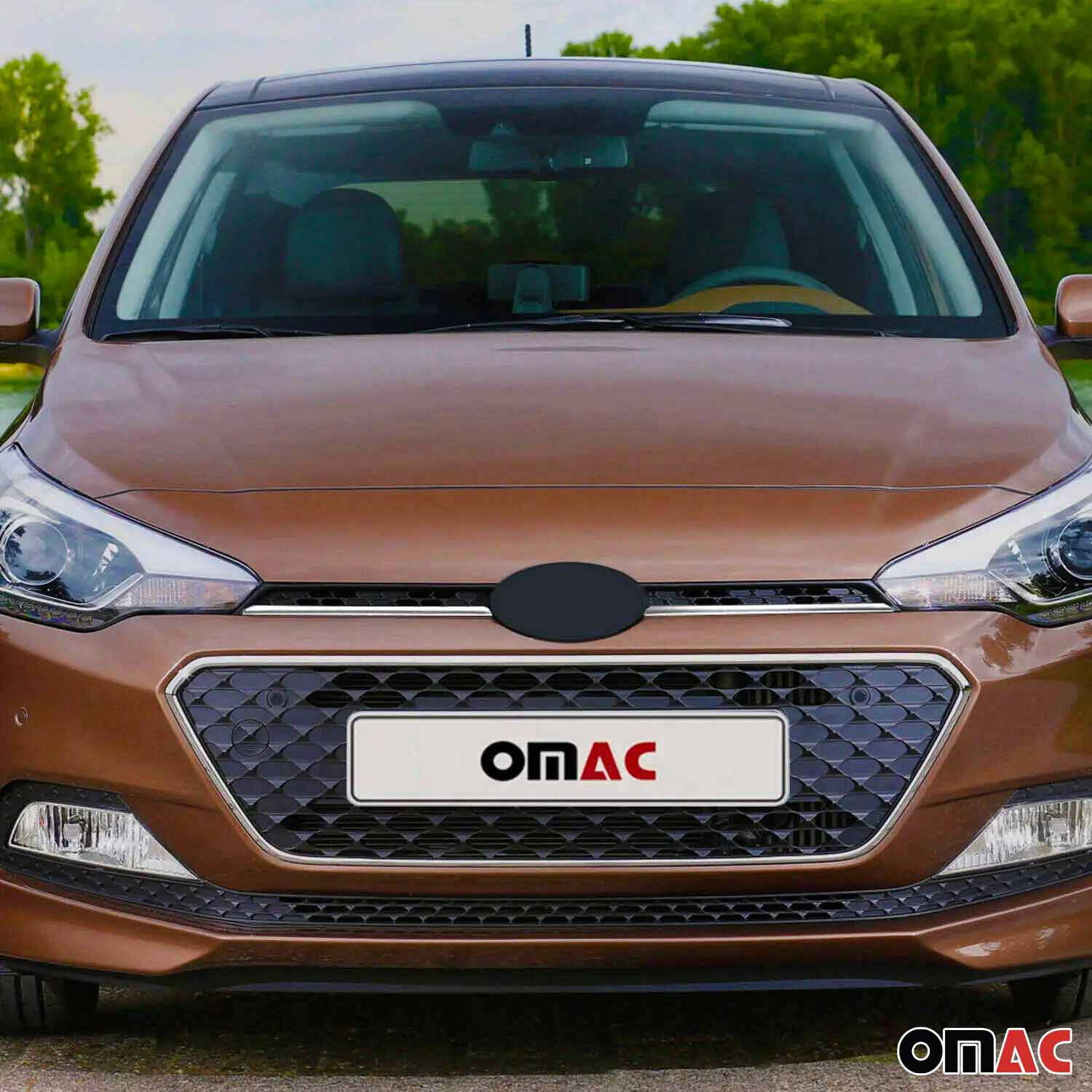 Kühlergrill Leisten Grillleisten für Hyundai i20 2015-2019 Edelstahl Chrom 2tlg