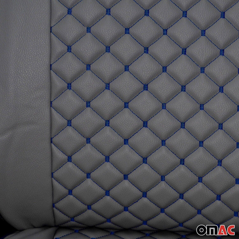 Sitzbezüge Schonbezüge für VW T5 T6 Caravelle 2003-2025 Kunstleder Grau Blau 1+1