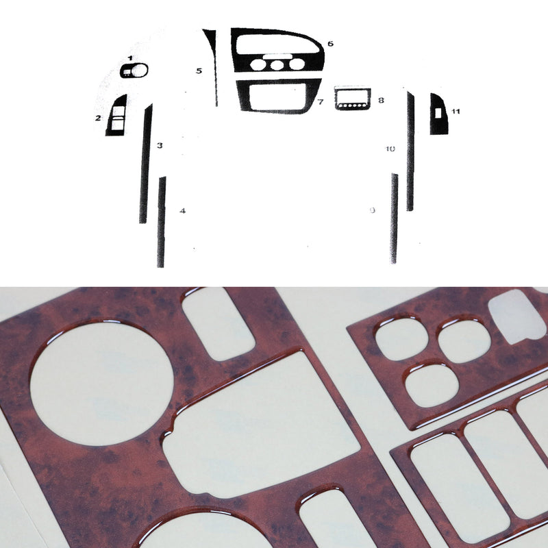 Innenraum Dekor Cockpit für Seat Leon 2005-2012 Manuel Wurzelholz Optik 11tlg