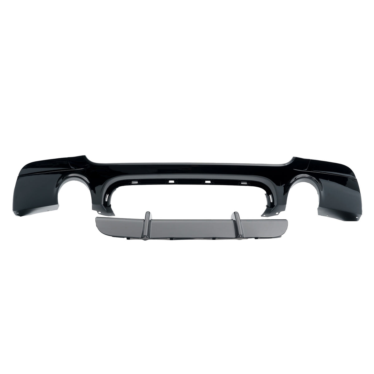 JOM Heckschürzeneinsatz für BMW 3er E92/E93 2006-2013 schwarz glänzend 1-Rohr (li/re)