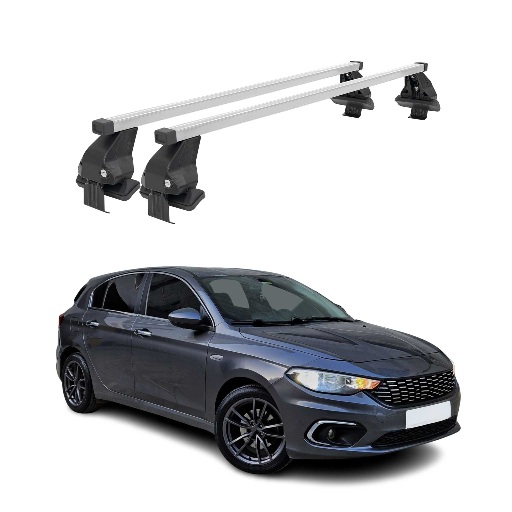 Menabo Dachträger Grundtäger für Fiat Tipo Schrägheck 2015-2026 50kg Silber 2x