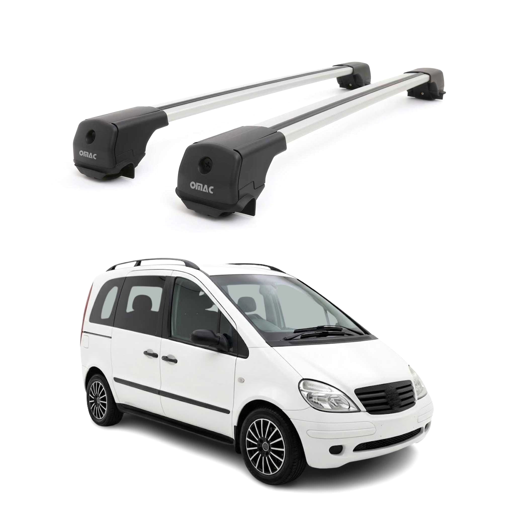 Dachträger Grundträger für Mercedes Vaneo W414 2001-2005 Aluminium 75kg Grau 2x
